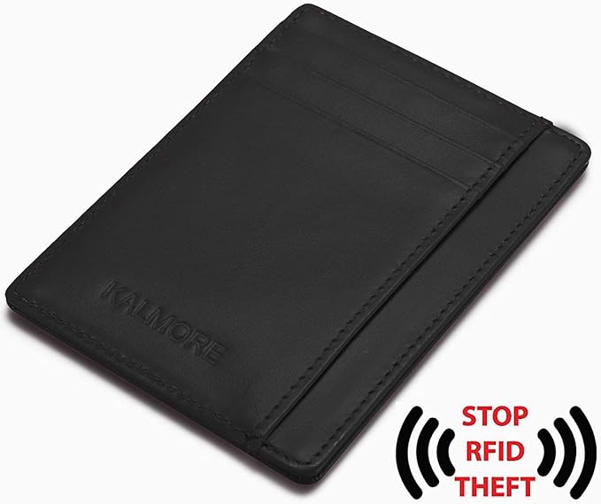 KALMORE Genuine Leather Front Pocket Slim Wallet Credit Card Holder with ID Window - Image 3