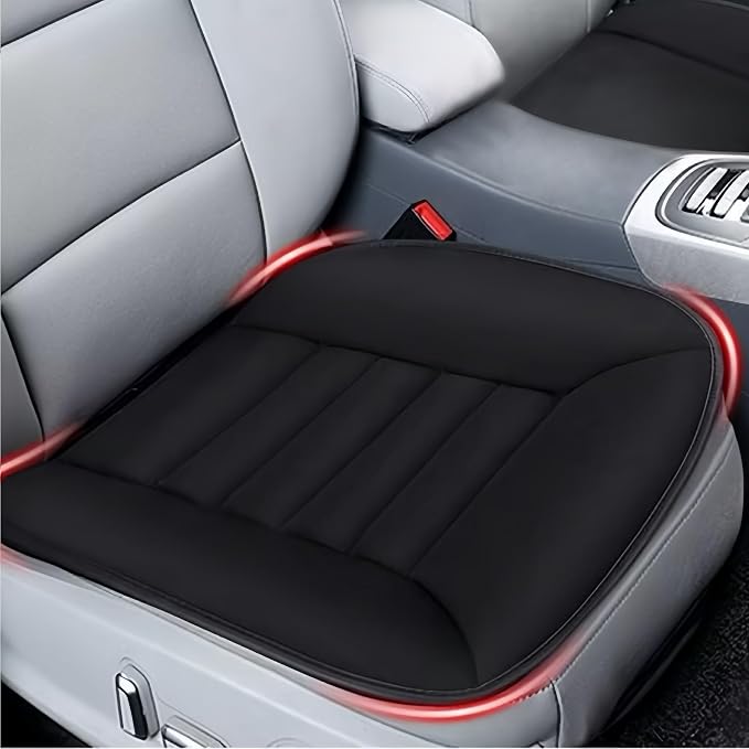Car Seat Cushion Pad 1.2" Thick Comfort Seat Protector for Car Driver Seat Office Chair Home Use Memory Foam Seat Cushion with Non Slip Bottom, 20'' x 18.5'', Black by MYFAMIREA