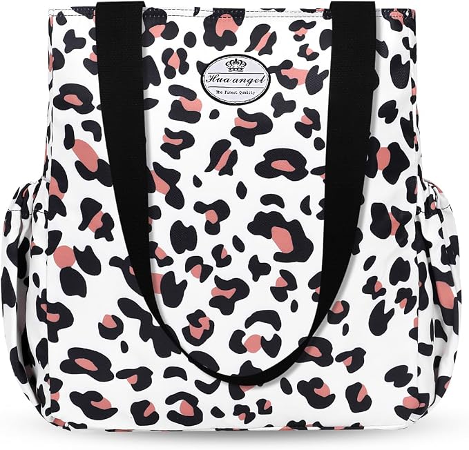 HUA ANGEL Floral Tote Bag - Casual Shoulder Bag Daily Tote Bag with Zipper Gym Travel Shopping Work Handbag for Women by Huaangel