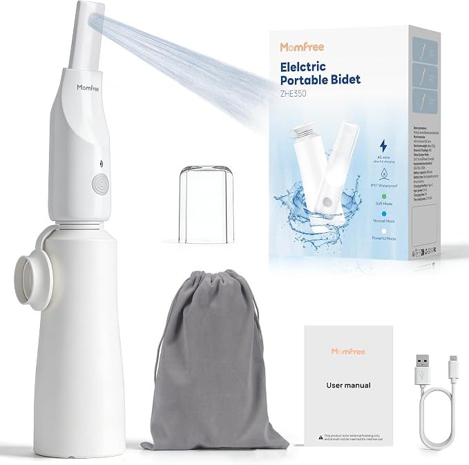 Portable Bidet for Travel - Rechargeable Electric Travel Bidet Peri Bottle with Adaptor & 3 Speed Modes, IPX7 Waterproof Portable Bidet for Women Men Baby Pregnancy Postpartum Personal Hygiene - Image 8