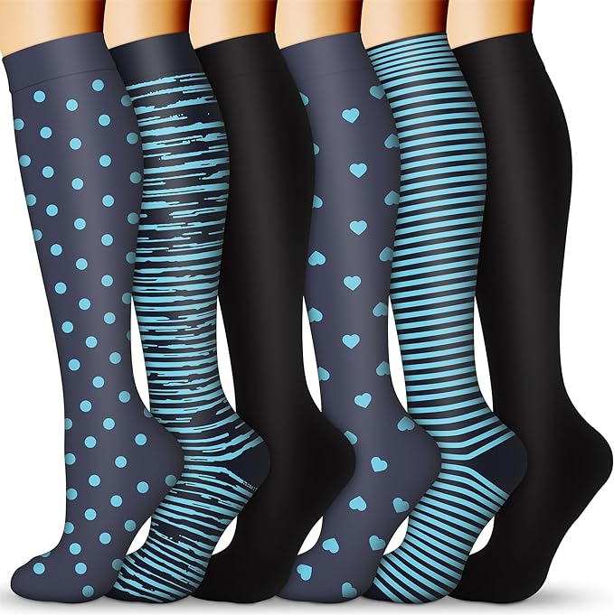 QUXIANG Compression Socks for Women & Men 15-20 mmHg, Best for Medical, Nursing, Running, Athletic, Varicose Veins, Travel by QUXIANG