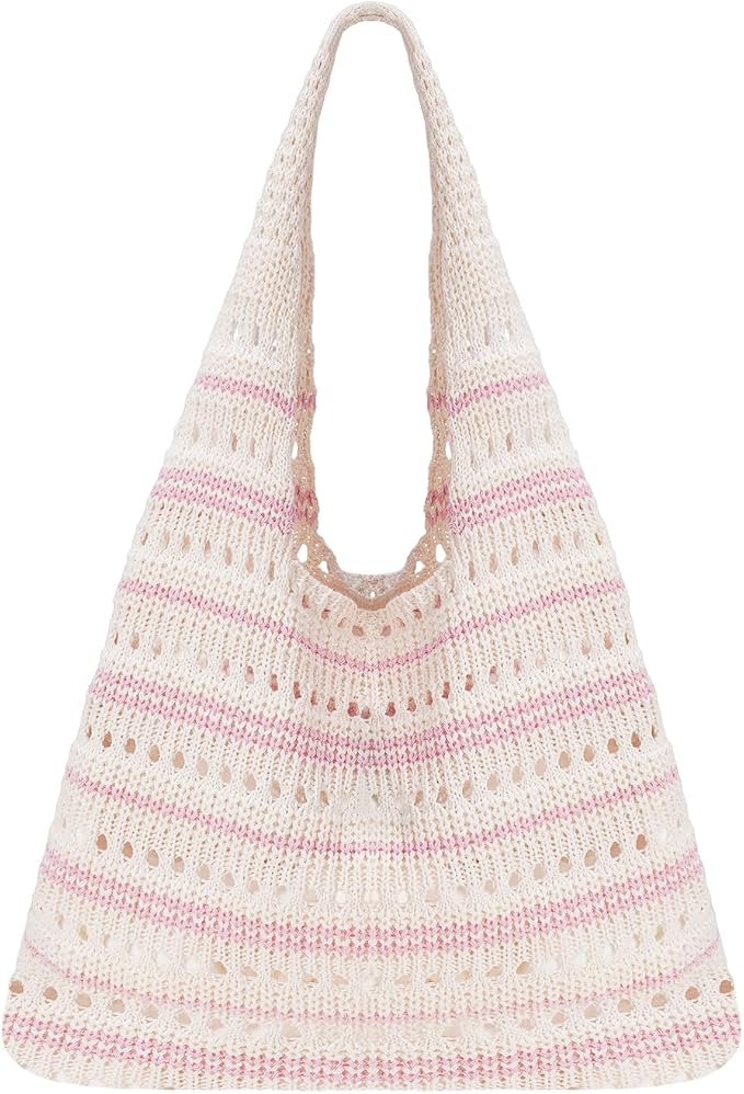 Sightor Crochet Tote Bag, Mesh Beach Bag Knit Summer Hobo Bag for Women | Beach Tote bag Vacation Outfits Aesthetic Boho Bag by Sightor