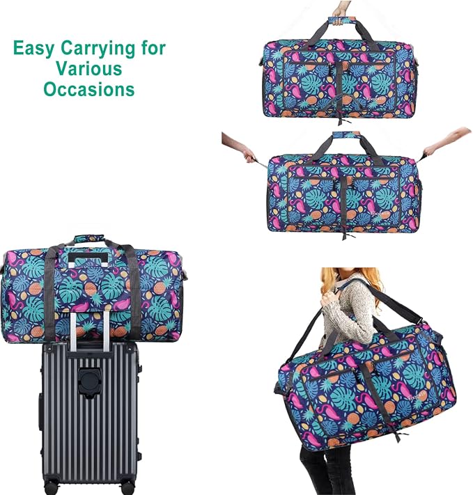 Woogwin Travel Duffel Bag Large Foldable Waterproof Overnight Bag for Beach Swim Bags Pool Sports Gym - Image 5