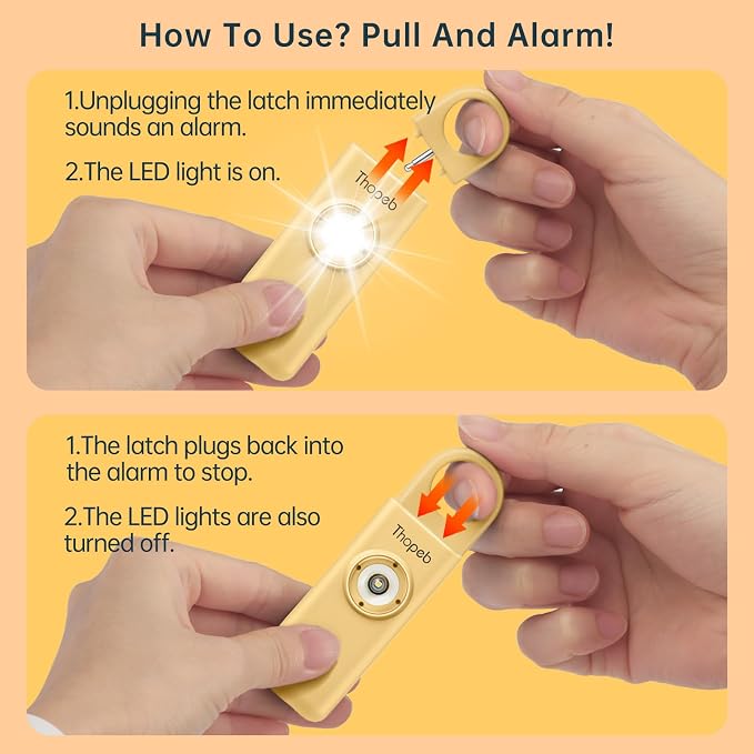 Personal Safety Alarm for Women – Superior Loud Siren & SOS Strobe | Premium Compact & Well-crafted Self Defense Keychain Alarm, College Dorm Essential, Variety of Colors (Metallic Gold) - Image 5