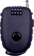 Bosvision Ultra-Secure 4-digit Combination Lock with 3 Feet Retractable Cable for Bike, Ski, Snowboard and Stroller | 4-Digit Cable Lock, Steel Retractable Cable (2.4mm diameter) for Ski, Bike, Scooter, Skate Board, Stroller, Pushchair by Bosvision