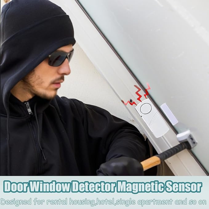 4 Pack Door Window Alarm, Magnetic Burglar Alert Sensor, Loud Door Alarms for Kids Safety, DIY for Home Security, Office Protection,Shopping Store AAA Battery - Image 5