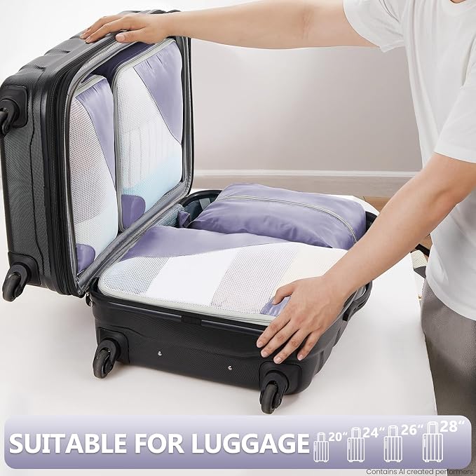 OlarHike 8 Set Packing Cubes for Travel,Gifts for Women Mom,Anti-Tearing Suitcase Organizer,with Over 1000 pcs Mesh Holes,Vacation Essentials & Accessories for Cruise Ship - Image 6