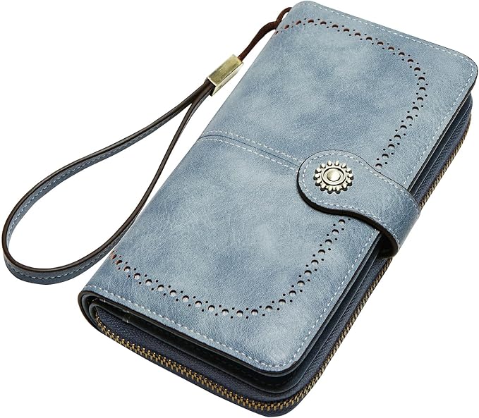 TFKGS Wallet for Women RFID Blocking Leather Large Capacity Card Holder Ladies Phone Clutch Travel Long Purse Wristlet | RFID Blocking - Image 7