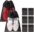8 Pack Portable Shoe Bags for Travel Large Shoes Pouch Storage Organizer Clear Window with Drawstring for Men and Women Black by TENABORT