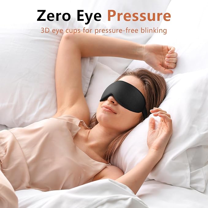 Sleep Mask for Side Sleeper Women Men, Eye Mask for Sleeping Light Blocking, 3D Contoured Cup Sleeping Mask, Soft Breathable Sleep Eye Mask with Adjustable Elastic Strap for Travel - Image 6