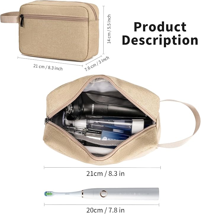 Travel Toiletry Bag for Men & Women, Hanging Cosmetic Organizer | Water-Resistant Fabric, Sturdy Handle, Lightweight Dopp Kit – Bathroom Toiletries, Makeup, Shaving, Grooming & Accessories - Image 2