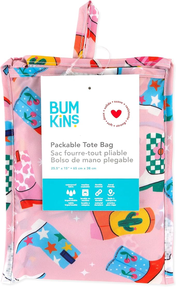 Bumkins Reusable Grocery Shopping Tote Bag for Women, Large Boho Style with Handles, Foldable, Washable, Shoulder Straps - Image 6