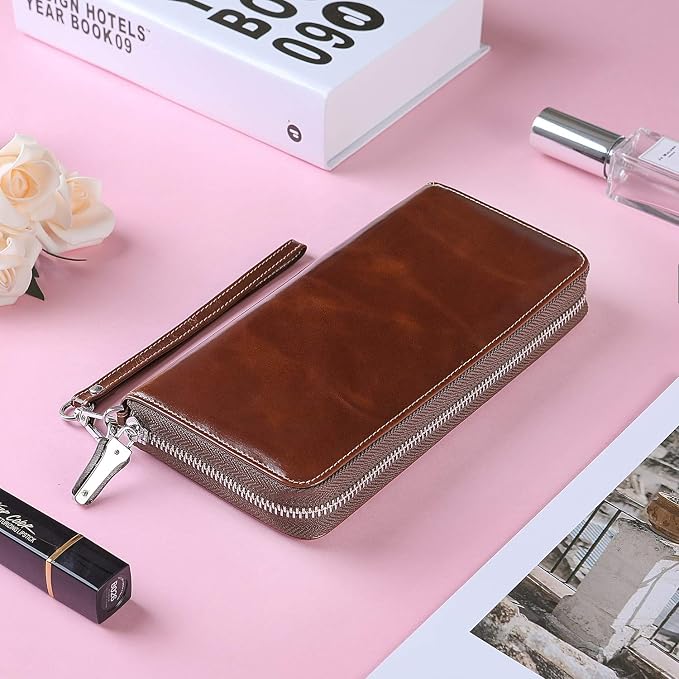 Small Compact Women Wallet RFID Blocking Genuine Leather Bifold Purse with ID Windows - Image 6