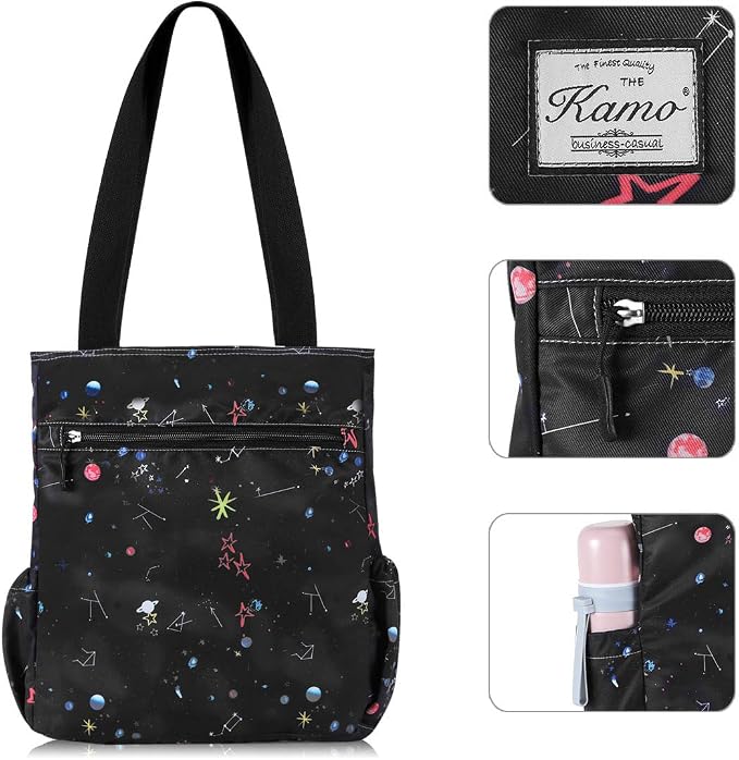 KAMO Floral Tote Bag - Waterproof Lightweight Handbags Travel Shoulder Bag for Hiking Yoga Gym Swimming Travel Beach - Image 4