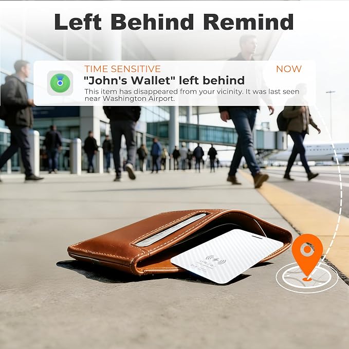 2-Pack Wallet Tracker Card [Apple MFi Certified] (iOS Only), Rechargeable Ultra-Thin Finder 0.07in Bluetooth Air Tracker Tags Smart Finder for Apple Find My IP68 Waterproof for Wallets, Passport,Bags - Image 5