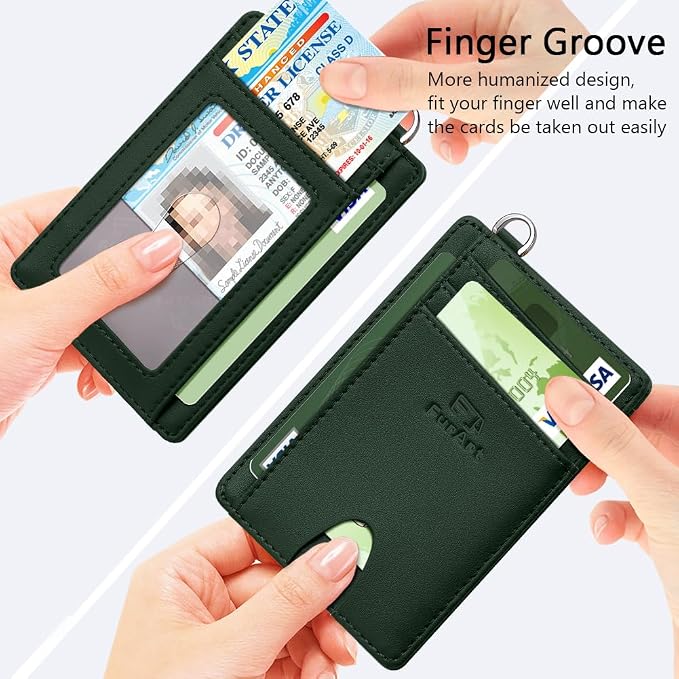FurArt Slim Minimalist Wallet RFID Credit Card Holder for Men | slim minimalist compact rfid id window thin - Image 3