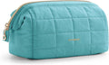 BAGSMART Makeup Bag Travel Cosmetic Bag, Puffy Padded Make Up Bags for Women Makeup Organizer Case, Wide-open Pouch Purse Travel Essentials Toiletries Accessories Brushes, Teal by BAGSMART
