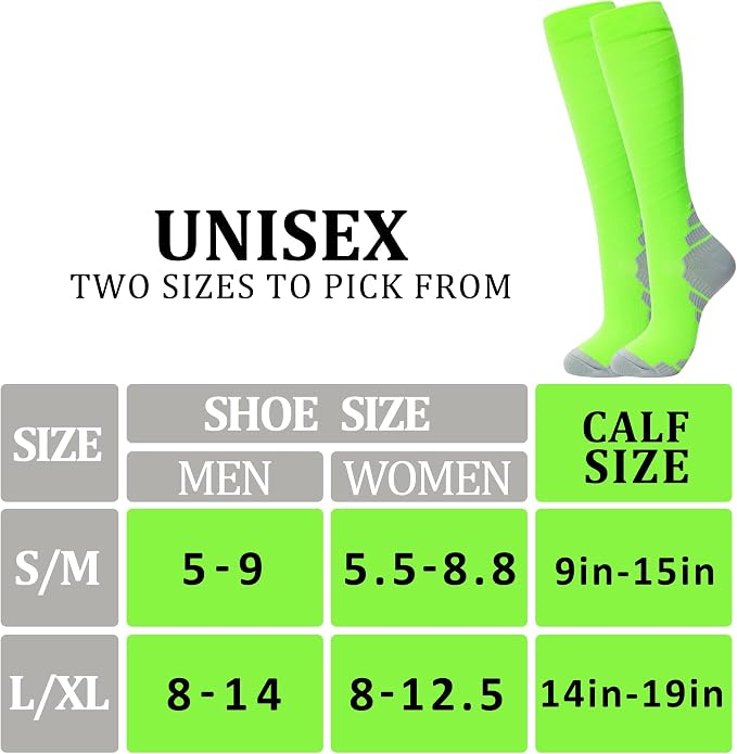 fenglaoda 6 Pairs Compression Socks for Women & Men Knee High Cute Circulation Socks for Nurse Pregnant Travel Athletic - Image 3
