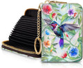 Blusabaca RFID Credit Card Holder Small Women Travel Wallet, Bird | Removable Keychain, Case with Zipper, Vegan PU Leather, Cash Coin Pocket, Business Accordion Purse, Ladies Female Gift by Blusabaca