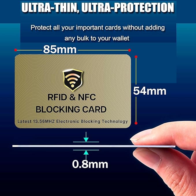 SaiTech IT 5 Pack RFID Blocking Card for Credit Debit ID Card, Golden | Slim Anti-Theft Contactless NFC RFID Blocker Protector, Easily Fit into Wallet and Purse, for Men & Women - Image 2