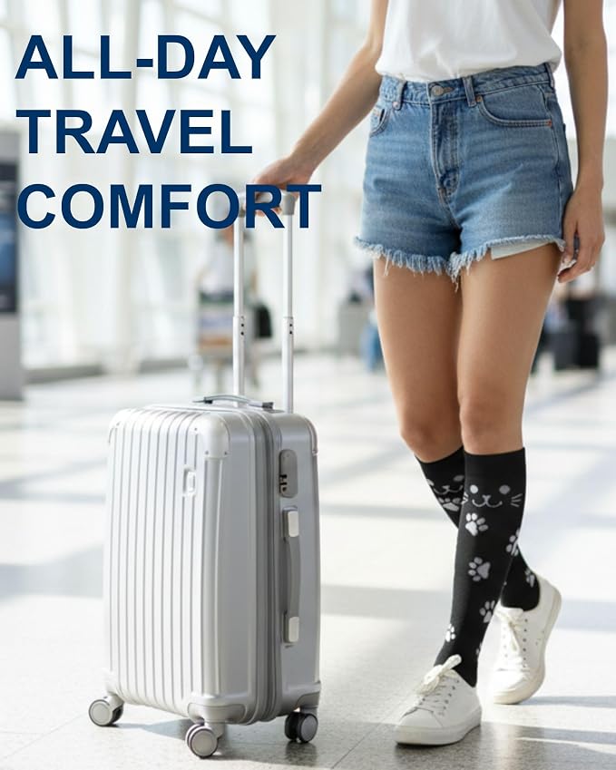 Compression Socks for Women 15-20 mmHg, Viscose from Bamboo, 3-Pair Knee High for Flying, Work & All-Day Comfort - Image 2