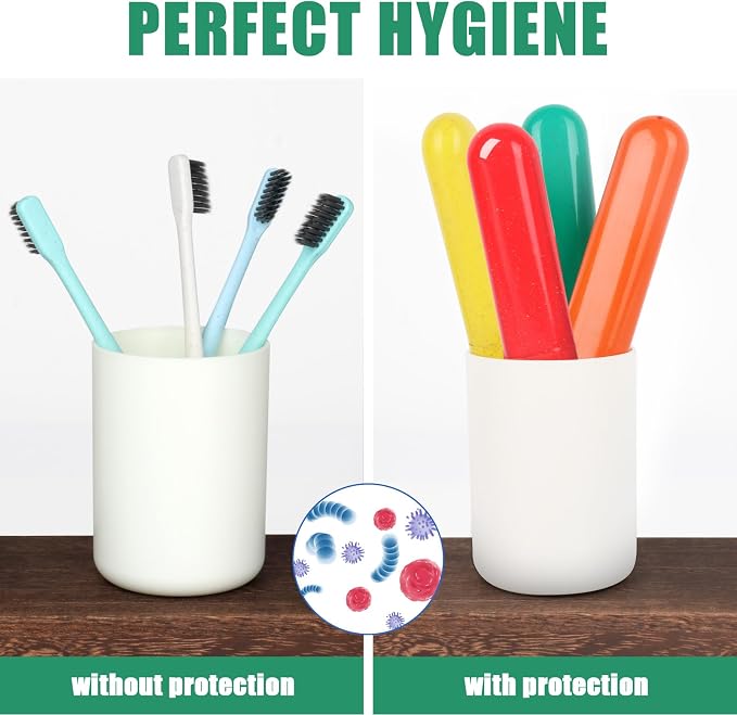 Hooqict 4 Pack Travel Toothbrush Case Portable Travel Toothbrush Holder Plastic Toothbrush Container Protector Cover for Traveling, Camping, Home, School, Business - Image 5