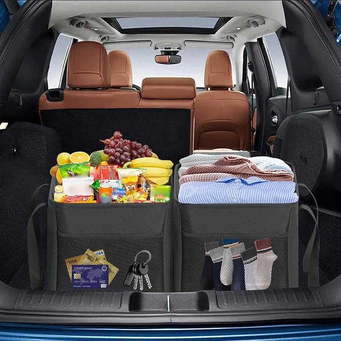 LHZK Standing Extra Large Utility Tote Bag with Metal Wire Frame and the Sides Rinforced, Extra Large Tote Bag with Handle, Reusable Grocery Bags Foldable, Beach Bag, Car Tote (Grey) | Metal Wire Frame - Image 6
