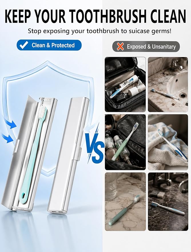 Aluminum Toothbrush Travel Case: 3-Pack Breathable & Dirt-Proof Hotel Camping Outdoor for Portable Storage Recyclable Traveler (3, Multicolor2) - Image 4