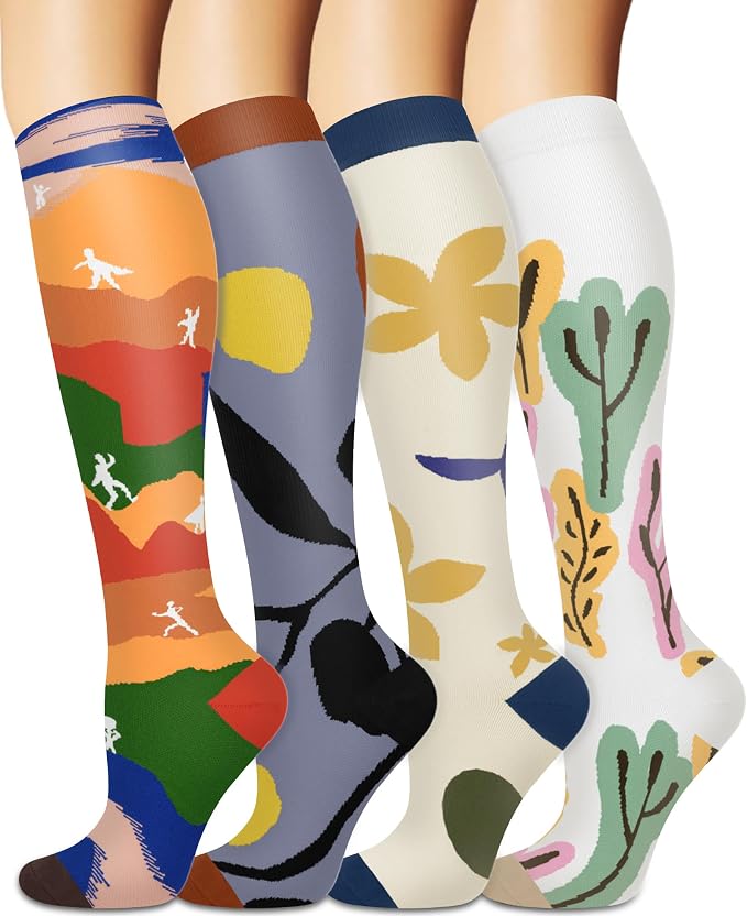 Sooverki Compression Socks for Women and Men Circulation (3/4 Pairs) is Best Support for Running Athletic Cycling Hiking by Sooverki