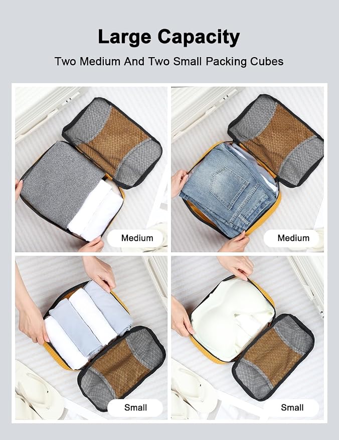 GOX Ultra Light 5 piece Packing Cubes Travel Luggage Organizer 1 Large 2 Medium 2 Small - Image 9