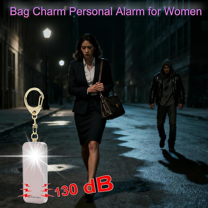 Ultrathin Personal Alarm Rainproof Ultra-Lightweight (0.8 oz) Bulky-Free Keychain Siren for Women, Students Safety. SOS Emergency 130db Hiking Alert Strobe Light. Replaceable Battery. Gold - Image 2