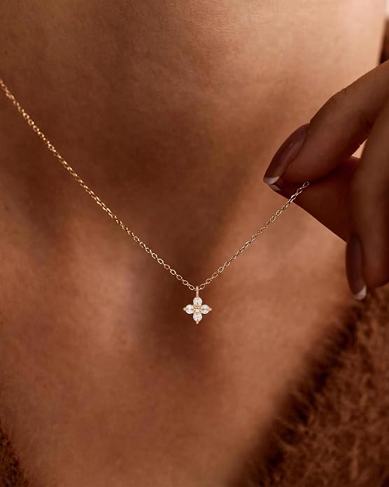 Gold Necklace for Women, Dainty Charm Pendant Necklace Jewelry Gift | 14K Gold Plated, Cute, Delicate, Adults, Non Tarnish, Hypoallergenic, Accessories - Image 2