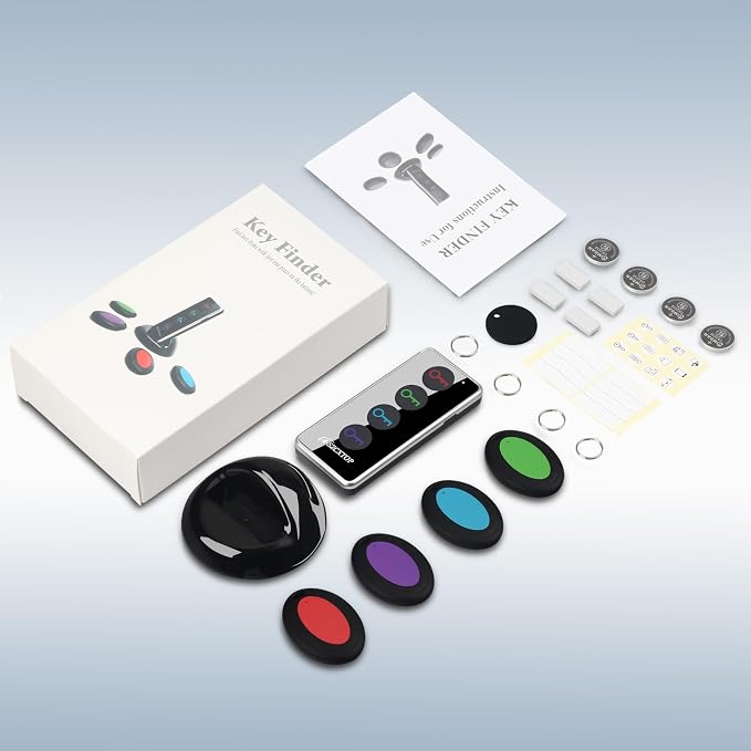 Key Finder Locator RF Wireless Remote Item Tracker with 4 Receivers | No App Required | 131FT Working Range | Ultra-Long Battery Life | 80dB | Built-in Flashlight - Image 2