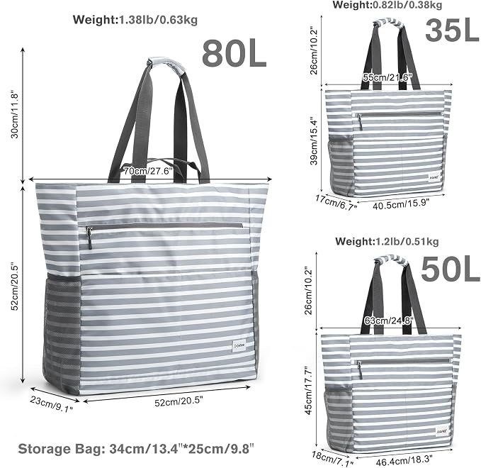 G4Free Beach Bag, Waterproof Sandproof Beach Tote Bag, Large Capacity Foldable for Women - Image 8