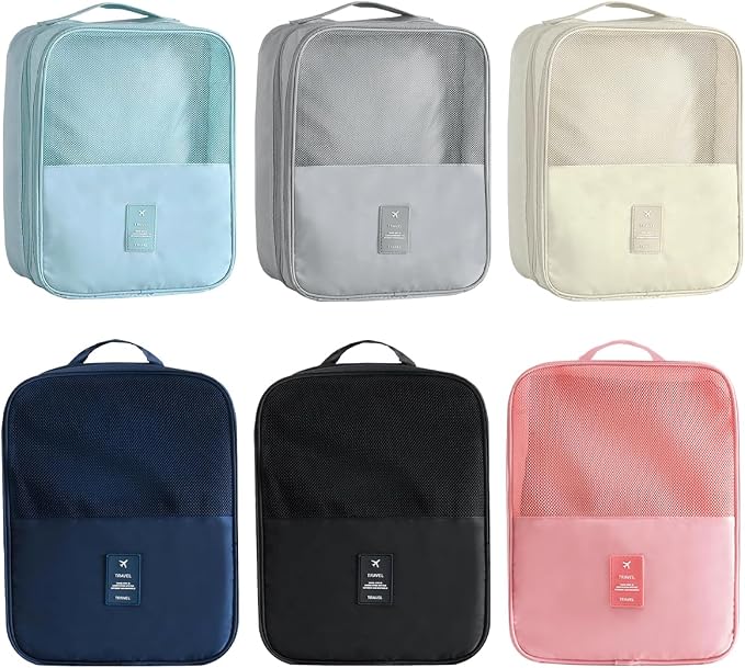 6 PCS Travel Shoe Bag Travel Waterproof Shoe Bag Portable Shoes Bags for Three Pairs of Shoes for Daily Travels, Suitcase (Multiple Colors) by Unknown