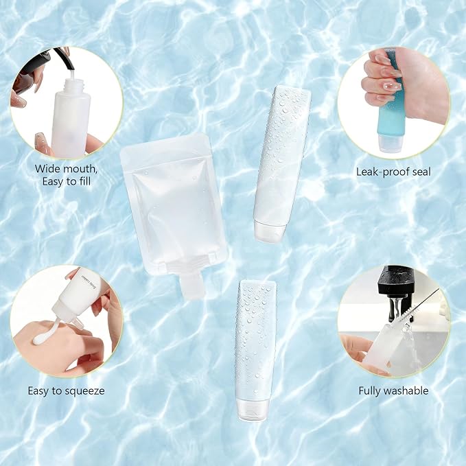 13pack Travel Bottles for Toiletries TSA Approved Leak Proof Travel Size Bottles with Toiletry Bag (BPA Free) travel containers for liquids Ideal for shampoo, lotion, sunscreen, perfume & more - Image 5