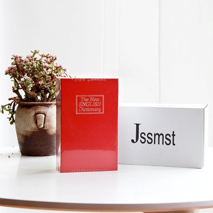 Book Safe with Combination Lock - Jssmst Home Dictionary Diversion Metal Safe Lock Box 2017, SM-BS0403S, red small - Image 6
