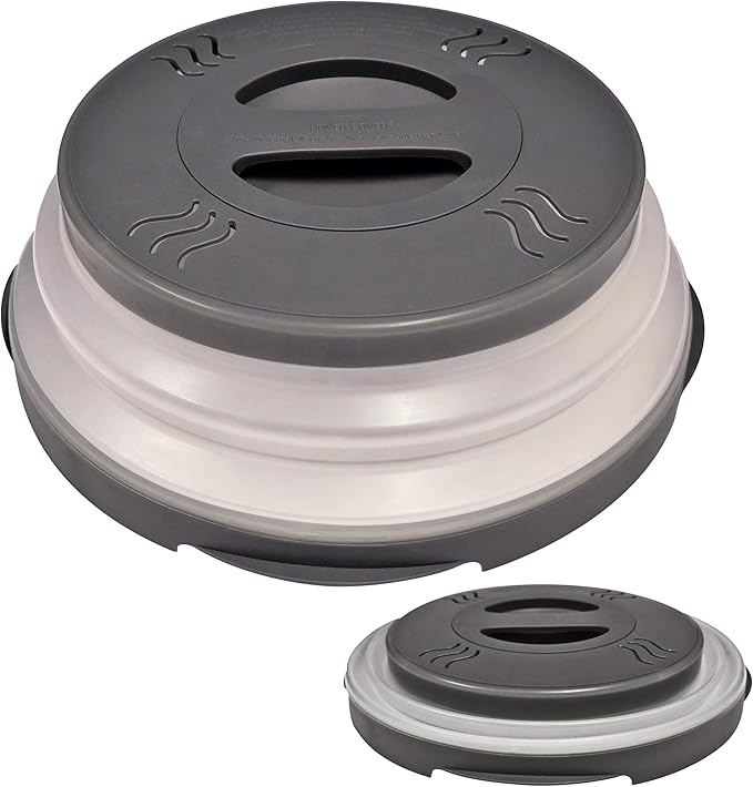 HOVER COVER Magnetic Microwave Splatter Cover - 12-Inch Collapsible - Gray | High Power, Stronger Magnetic Grip, BPA-Free Lid, Vented Plate Guard with Steam Vents, Dishwasher Safe, Space-Saving Storage - Image 6