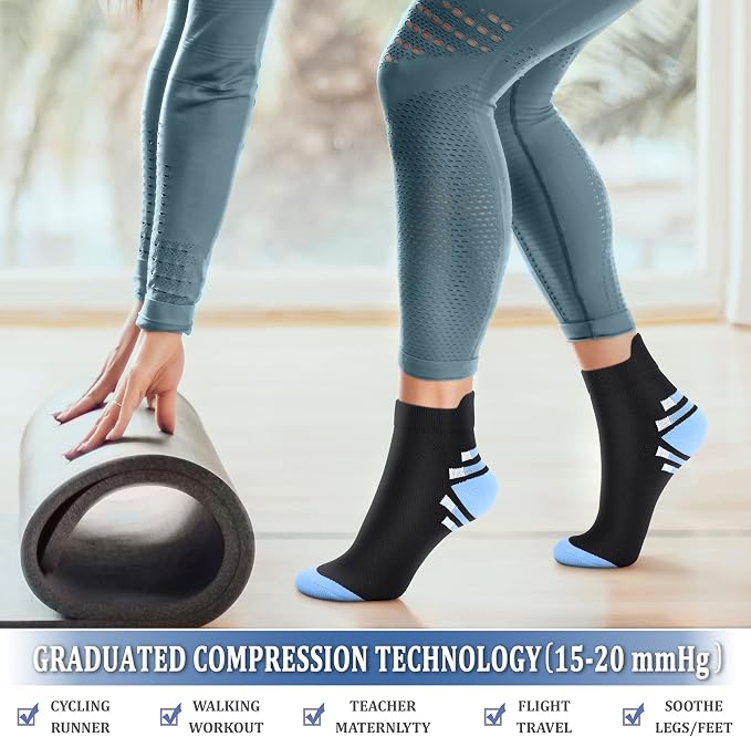 CHARMKING Compression Socks for Women & Men Circulation 15-20 mmHg is Best for Athletic Running Cycling Nurse Daily Wear - Image 3