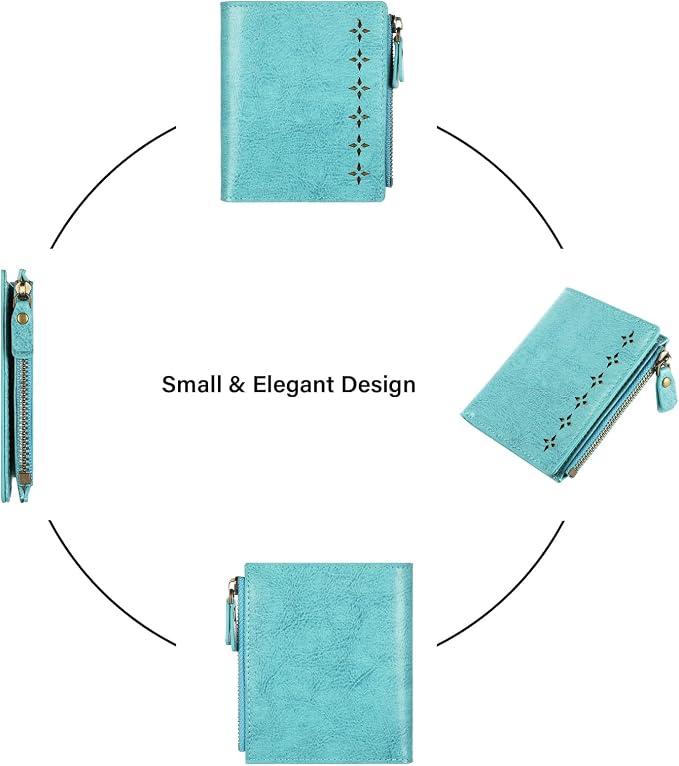 Ultra Thin Small Compact Leather Womens Girls Wallets RFID Blocking Credit Card Holder for Women - Image 6