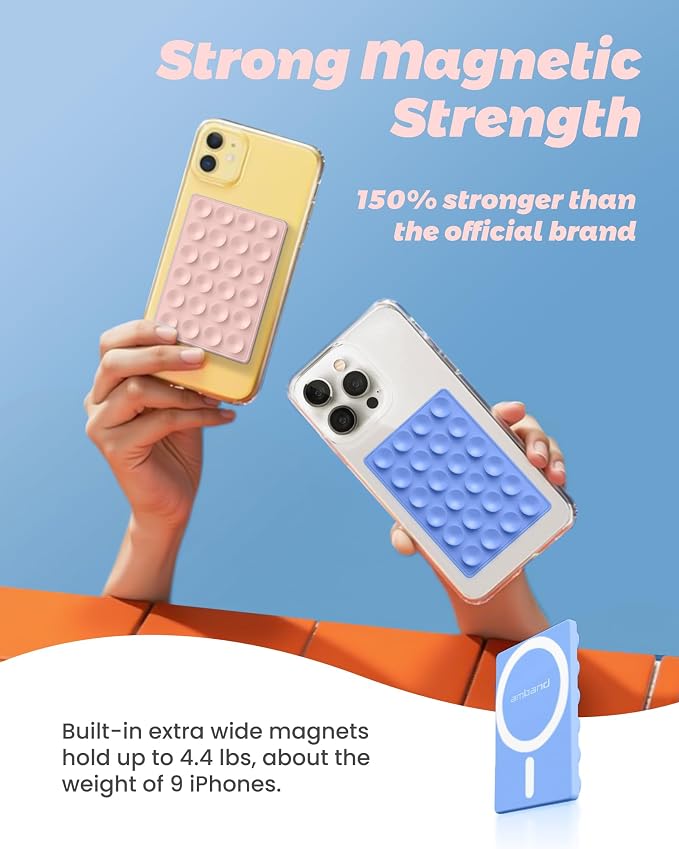 amBand Airplane Travel Essential Accessories Phone Holder for Women Men, Magnetic Suction Cup Phone Mount for Flying Plane Seat Back Screen, Long Flight Must Have Hands-Free for Selfie/Video, Sky Blue - Image 4