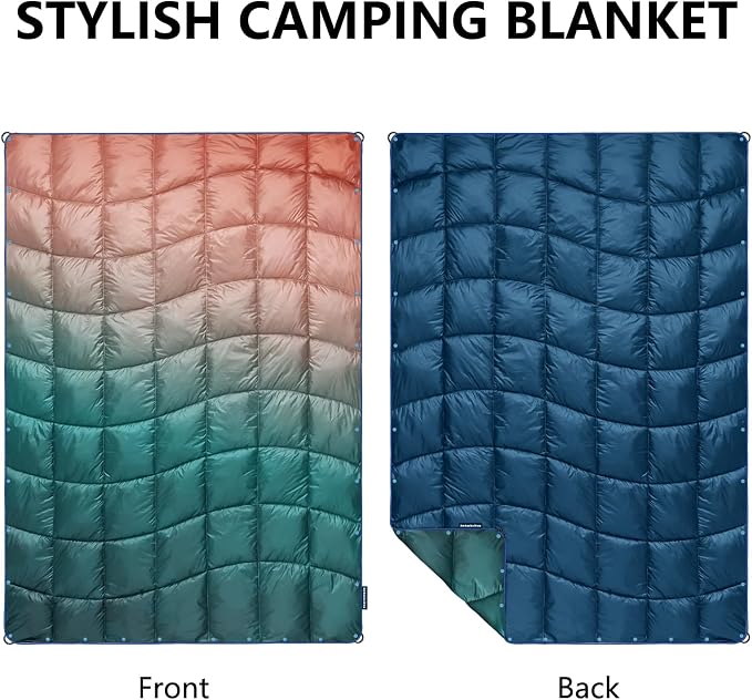 Camping Blanket, Puffy Blanket Lightweight Windproof Water Resistant for Outdoors,Hiking, Backpacking,Beach,Car,Picnic,Stadium - Image 2