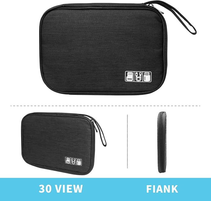 Lcsmaokin Electronics Organizer Travel Case,Electronic Accessories Storage Bag,Portable Waterproof Cable Organizer Bag,Travel Cord Organizer Bag for Small Charging Cord Storage,Cables,SD Card (Black) - Image 6