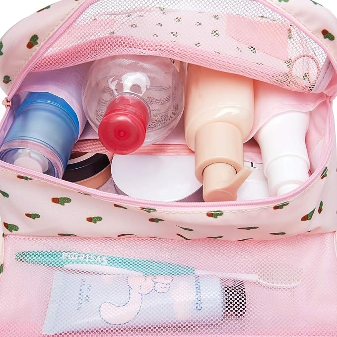 Narwey Small Hanging Travel Toiletry Bag for Women, Travel Bag for Toiletries, Makeup Bag Organizer Make Up Bags Cosmetic Bags for Girls - Image 3