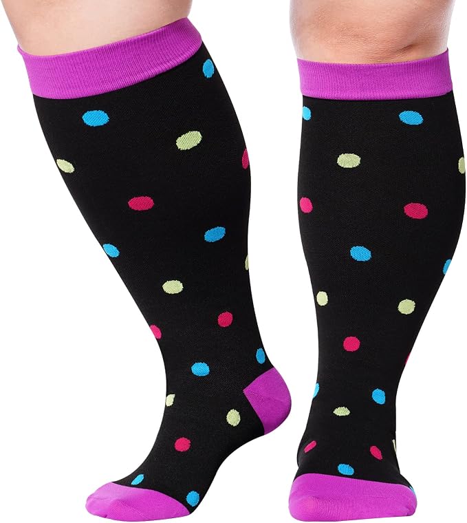 Abodhu Plus Size Compression Socks for Women& Men 15-20mmHg Wide Calf Knee High Socks by Abodhu