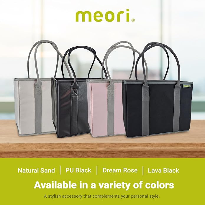 meori Office Tote Bag Carry Laptop Essentials Sturdy Bottom Stays Upright 3 Handy Pockets - Image 7