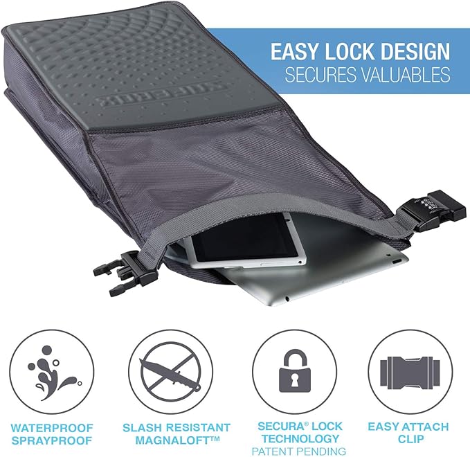 Lewis N. Clark Safebox Portable Safe with Anti Theft Combination Lock and Slash Resistant Material to Protect Wallet, iPhone and Valuables at the Beach, Pool, Camping + Hotel, Small - Image 2