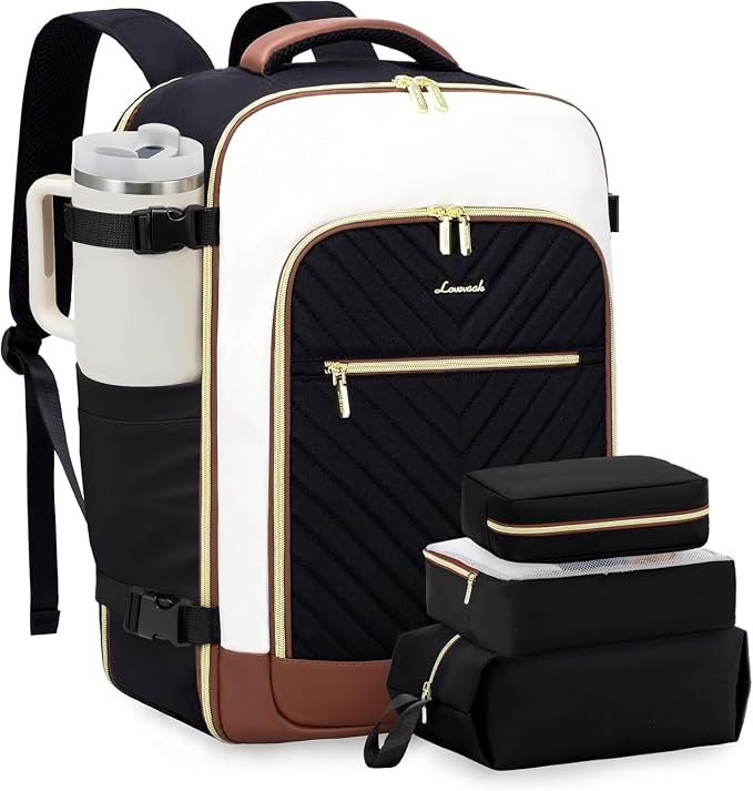 LOVEVOOK Large Travel Backpack for Women, TSA Carry on Backpack for Airplanes, 40L Personal Item Travel Bag for Women fits 17" Laptop,Waterproof Carry on Bag Airplane Approved by LOVEVOOK
