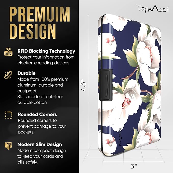 TopMost Aluminum Wallet, Card Case Wallet, Metal RFID Credit Card Holder for Men & Women, 6 Cotton Slots for 10-12 Cards And Bills, Rfd Protective - Image 2