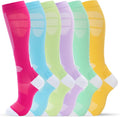 fenglaoda Compression Socks Women Men 6 Pairs, Knee High Best Support Circulation Socks for Running, Travel, Flight, Nurse by fenglaoda